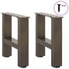 vidaXL Coffee Table Legs Natural Steel 2 pcs 30x(30-31) cm Steel