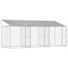 vidaXL Dog Cage with Roof Silver 600 x 200 x 258 cm Steel and PE
