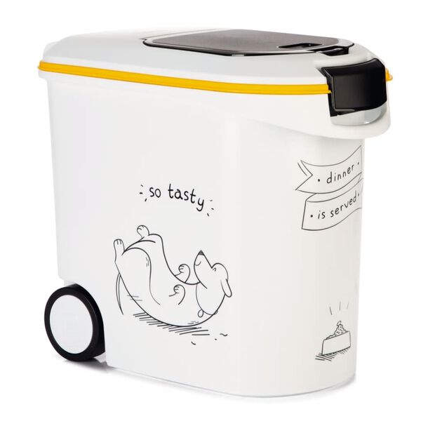 Curver Pet Food Container Dinner is Served Dog with Wheels 35L