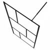 vidaXL Walk-in Shower Wall with Tempered Glass Black 90x195 cm