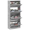 vidaXL Shoe Cabinet with 4 Flip-Drawers Concrete Grey 80x34x187.5 cm