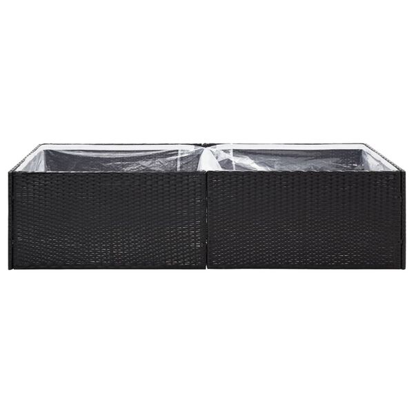vidaXL Garden Planter Black 157x80x40 cm Poly Rattan
