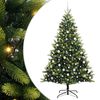 vidaXL Artificial Hinged Christmas Tree 300 LEDs Green 210 cm