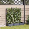 vidaXL Garden Planter 3 pcs Grey 120 x 40 x 125.5 cm Steel