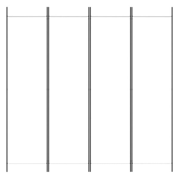 vidaXL 4-Panel Room Divider White 200x200 cm Fabric