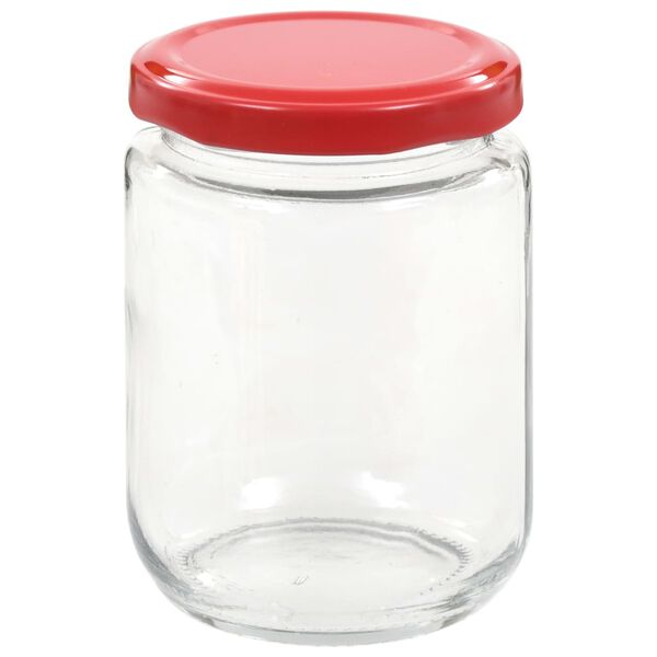 vidaXL Glass Jam Jars with Red Lid 96 pcs 230 ml