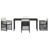 vidaXL Garden Dining Set 5 pcs Black Poly Rattan