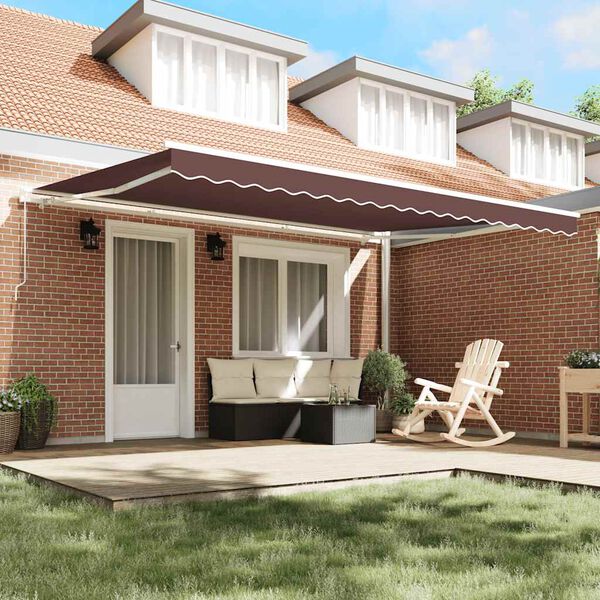 vidaXL Manual Retractable Awning Brown 450x300 cm