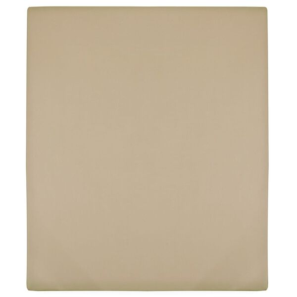 vidaXL Jersey Fitted Sheet Taupe 90x200 cm Cotton