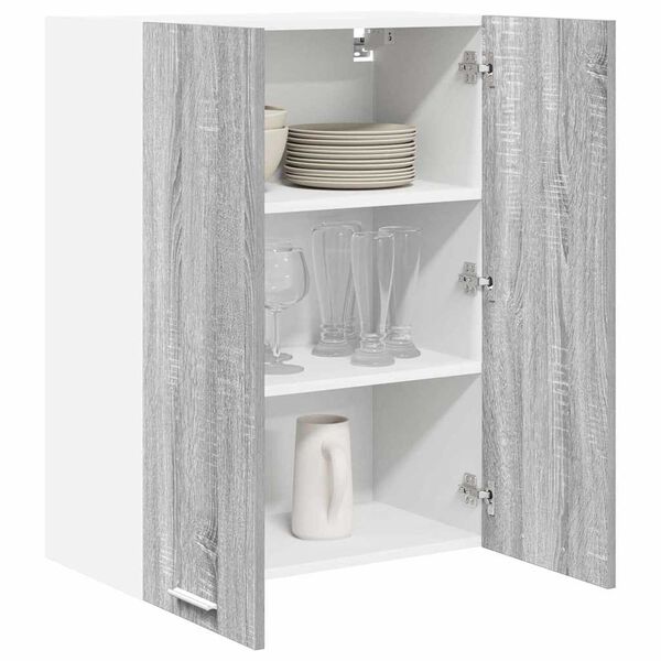 vidaXL Hanging Cabinet Grey Sonoma 60 x 31 x 80 cm Engineered Wood