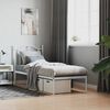 vidaXL Metal Bed Frame without Mattress with Headboard White 75x190cm