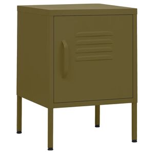 vidaXL Nightstand | Olive Green | Steel | 35 x 35 x 51 cm | Nightstand | Square