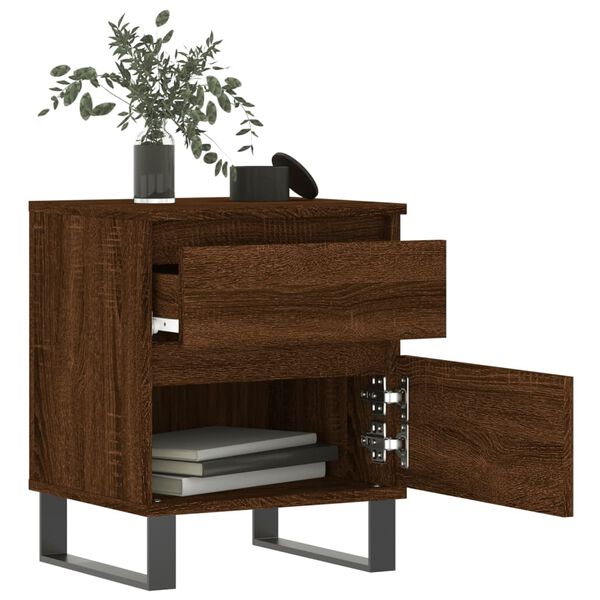 vidaXL Bedside Cabinets 2 pcs Brown Oak 40x35x50 cm Engineered Wood