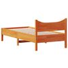 vidaXL Bed Frame without Mattress Wax Brown 75x190 cm Small Single Solid Wood Pine