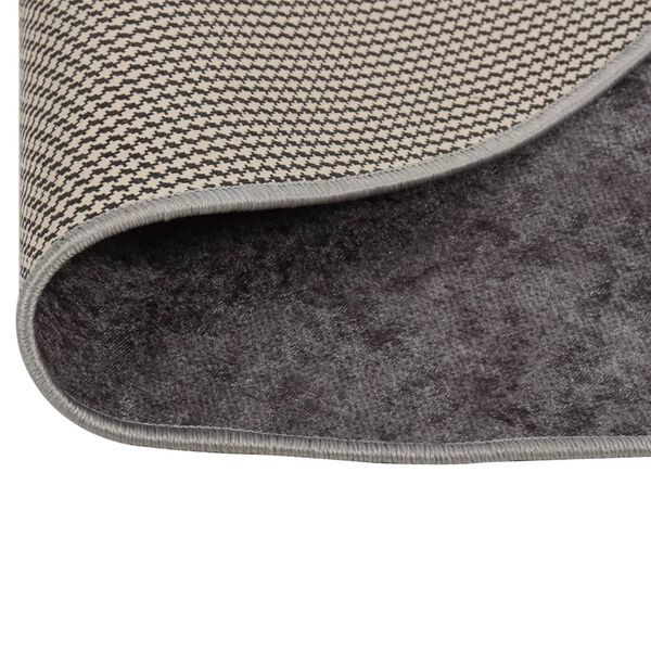 vidaXL Rug Washable φ120 cm Grey Anti Slip
