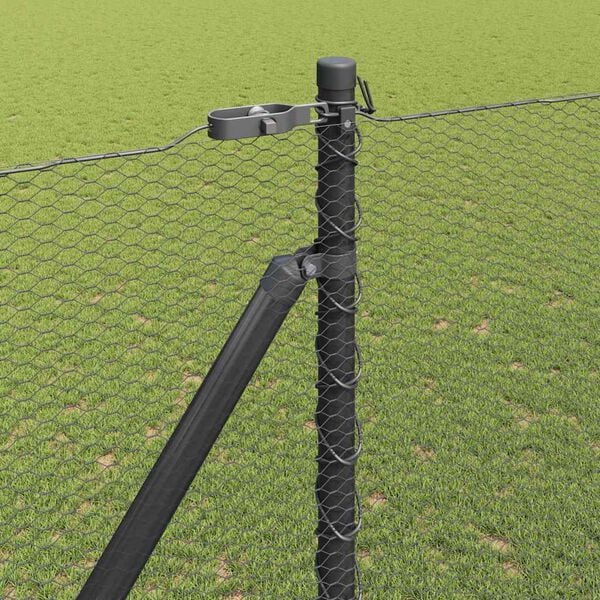 vidaXL Fence Post Grey 25 x 1.5 m (13 mm mesh) Steel