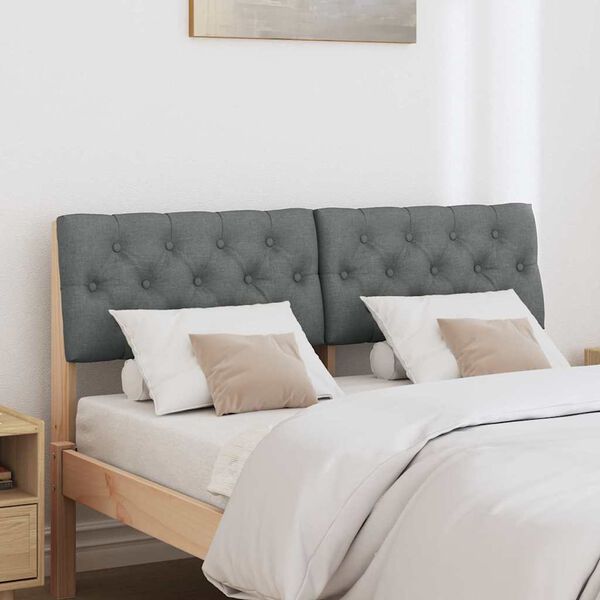 vidaXL Upholstered Headboard Dark Grey 120 cm Solid Pine Wood