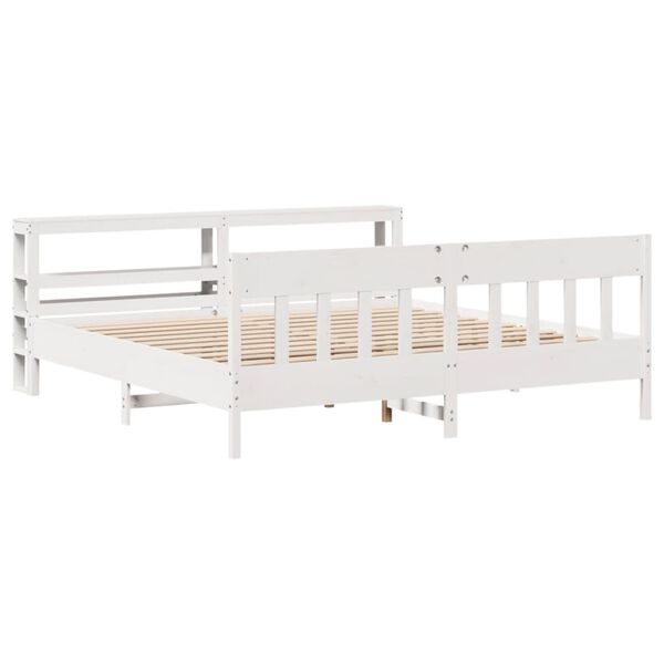 vidaXL Bed Frame without Mattress White 200x200 cm Solid Wood Pine