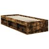 vidaXL Bed Frame with Headboard Smoked Oak 75 x 190 cm Engineered wood