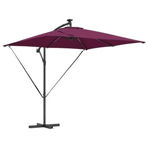 vidaXL Cantilever Banana Parasol Bordeaux red 249 x 249 x 250 cm