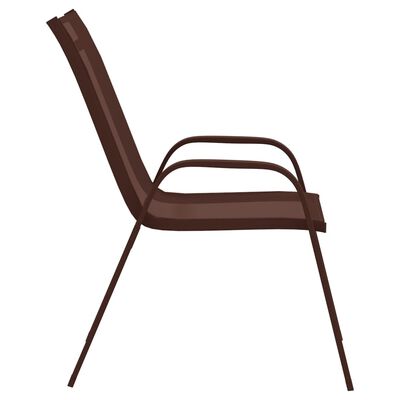 vidaXL Stackable Garden Chairs 6 pcs Brown Textilene Fabric