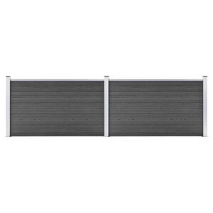 vidaXL Fence Panel Set WPC 353x105 cm Black