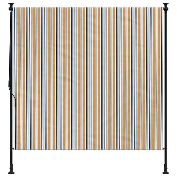 vidaXL Outdoor Roller Blind Yellow and White 150x270 cm Fabric&Steel
