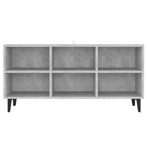 vidaXL TV Cabinet with Metal Legs Concrete Grey 103.5x30x50 cm