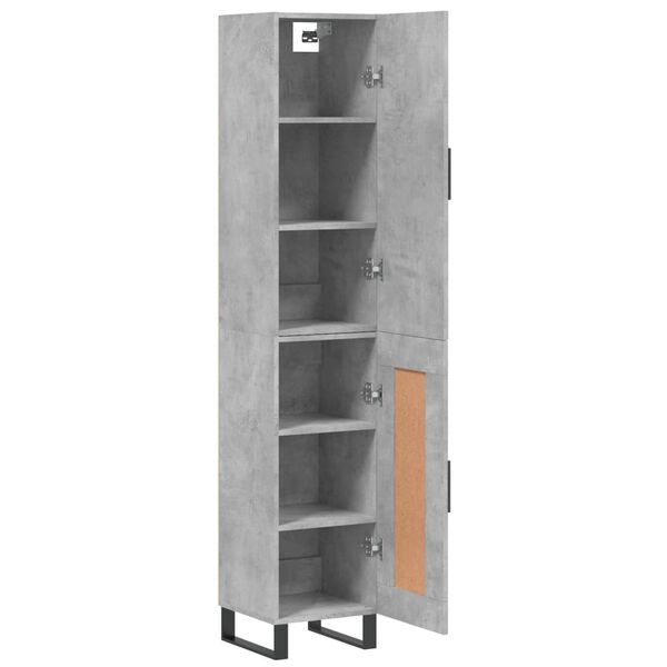 vidaXL Highboard Concrete Grey 34.5x34x180 cm Engineered Wood