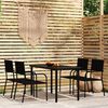 vidaXL 5 Piece Garden Dining Set Black