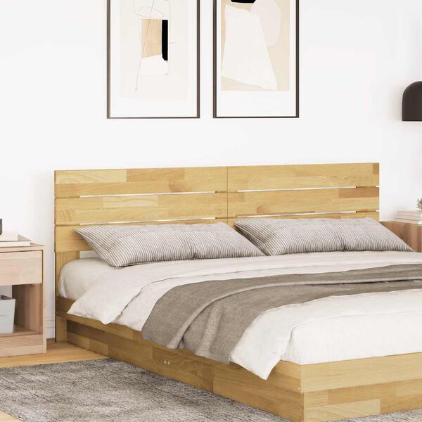 vidaXL Headboard 200 cm Solid Wood Oak