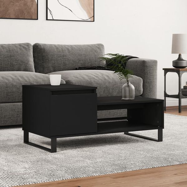 vidaXL Coffee Table Black 100x50x45 cm Engineered Wood