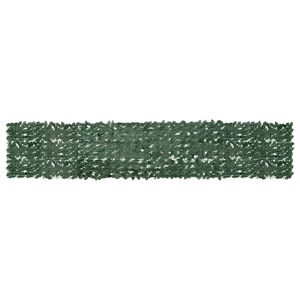 vidaXL Balcony Screen with Dark Green Leaves 400x75 cm