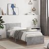 vidaXL Bed Frame without Mattress with LED Lights Concrete Grey 75x190 cm Small Single