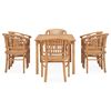 vidaXL 7 Piece Garden Dining Set Solid Teak Wood