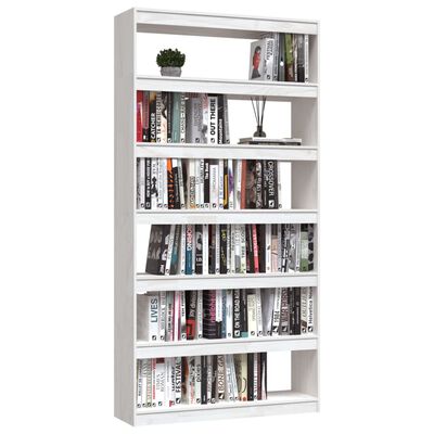 vidaXL Book Cabinet/Room Divider White 100x30x200 cm Solid Pinewood