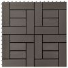 vidaXL Decking Tile 11 pcs Dark Brown 30 x 30 cm WPC