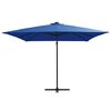 vidaXL Cantilever Garden Parasol with LED lights and Steel Pole 250x250 cm Azure Blue