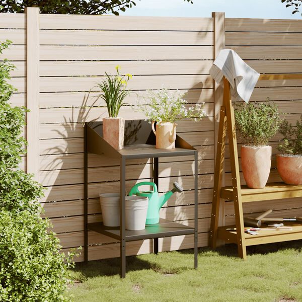 vidaXL Plant Stand Anthracite 56.5x54.5x100 cm Galvanised Steel