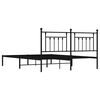vidaXL Metal Bed Frame without Mattress with Headboard Black 160x200cm