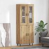 vidaXL Highboard 2 pcs Artisan Oak Engineered Wood and Glass