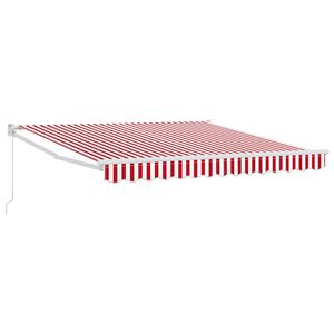 vidaXL Retractable Awning Manual Red and White 350 x 250 cm