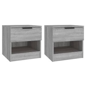 vidaXL Bedside Cabinets 2 pcs Grey Sonoma Engineered Wood
