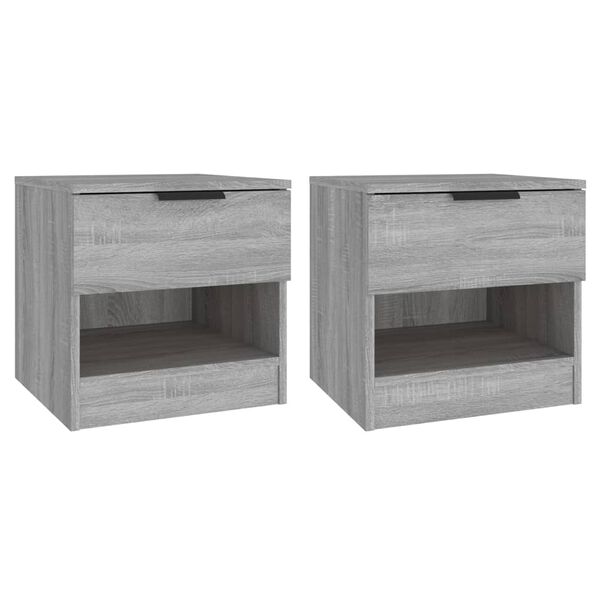 vidaXL Bedside Cabinets 2 pcs Grey Sonoma Engineered Wood