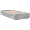 vidaXL Bed Frame with Drawers without Mattress Concrete Grey 90x200 cm