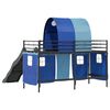vidaXL Kids'Loft Bed Frame Black and Blue 99.5 x 190 cm Metal