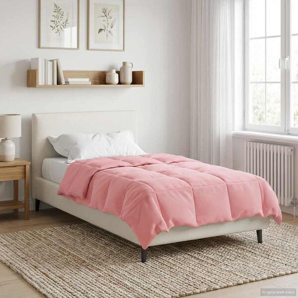 vidaXL Summer Duvet Quilted Pink 155 x 200 cm Microfiber