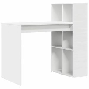 vidaXL Desk with Shelf White 108 x 55 x 103.5 cm Engineered Wood
