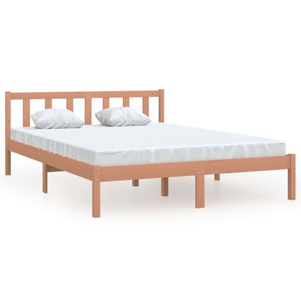 vidaXL Bed Frame without Mattress Honey Brown Solid Wood 140x200 cm