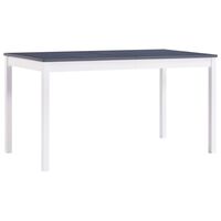 vidaXL Dining Table White and Grey 140x70x73 cm Pinewood
